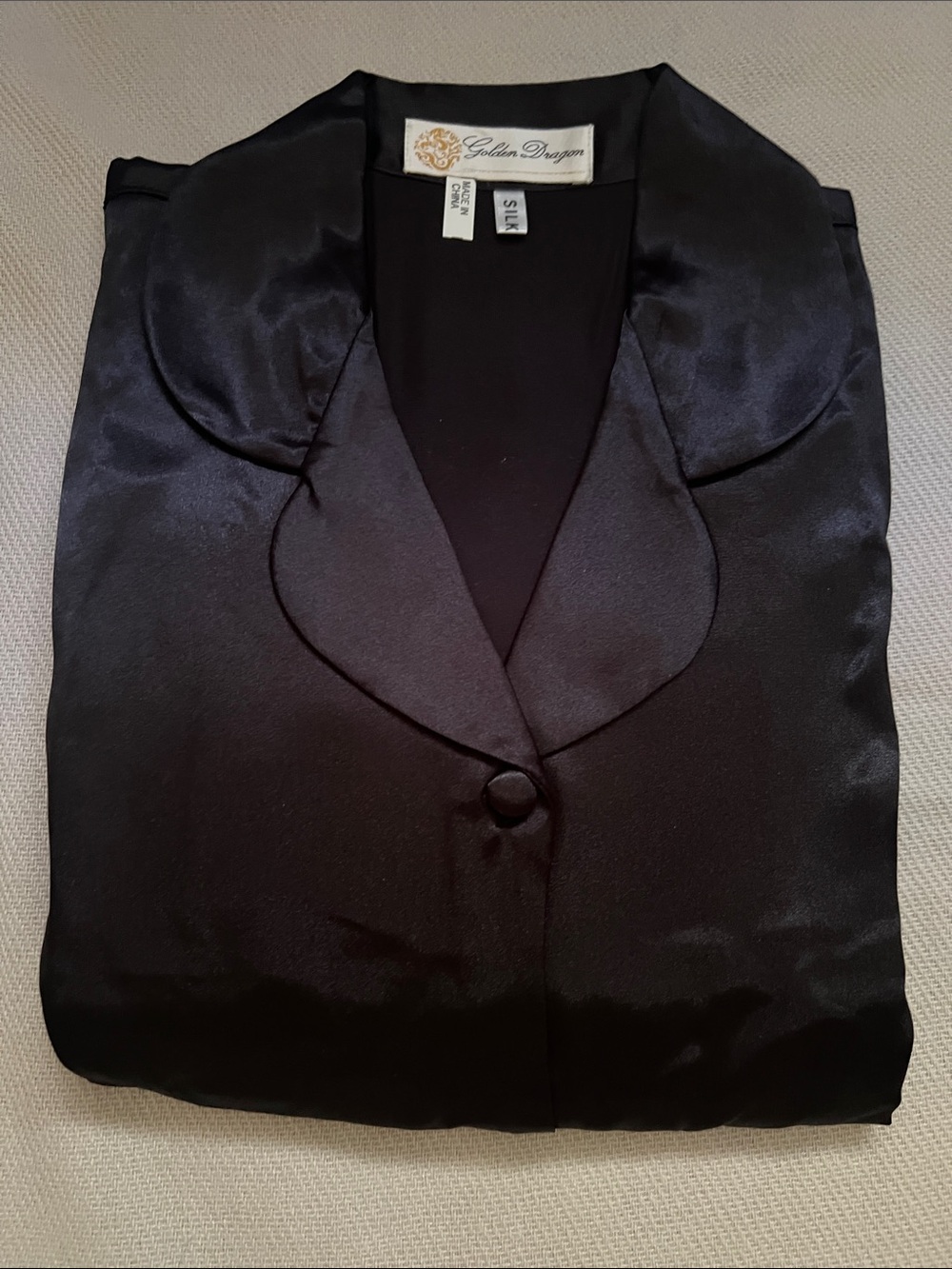 Golden Dragon Black Silky Sleep Shirt